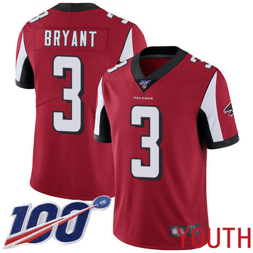 Atlanta Falcons Limited Red Youth Matt Bryant Home Jersey NFL Football 3 100th Season Vapor Untouchable